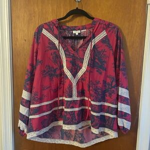 RHODE Pink and Blue Patterned Blouse